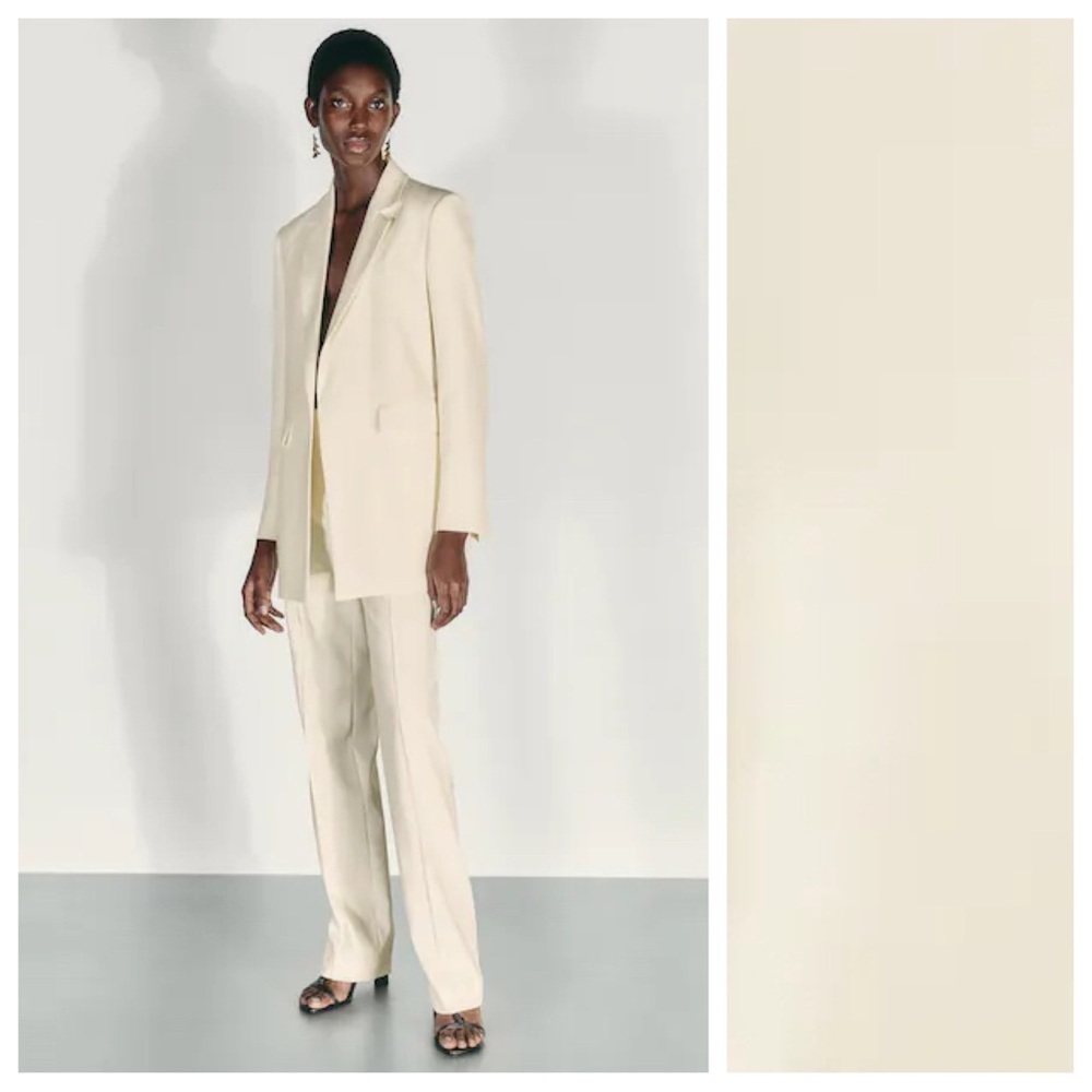 NWT MASSIMO Dutti Cream Blazer Tailored Fit Modern Design